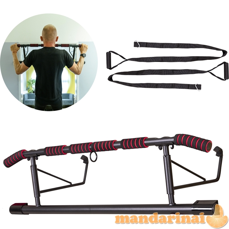 Durų staktos skersinis su treniruočių diržais inSPORTline HR5003 70&ndash;92cm (iki 200kg)