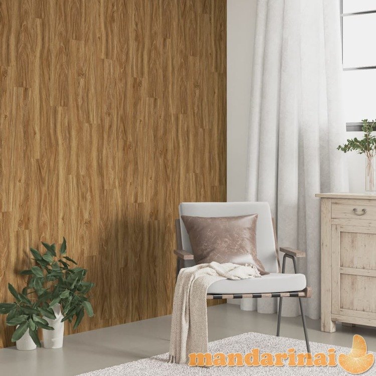 Sienų plokštės, rudos, 4,12 m², pvc, medienos imitacijos