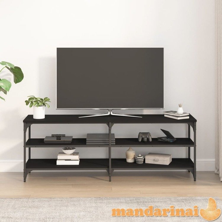 Televizoriaus spintelė, juoda, 140x30x50cm, apdirbta mediena