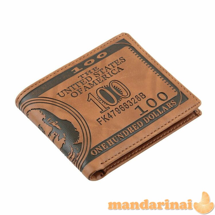 Vintažinė odinė vyriška piniginė100 dolerių