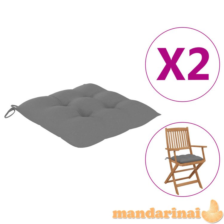 Kėdės pagalvėlės, 2vnt., pilkos spalvos, 40x40x7cm, audinys
