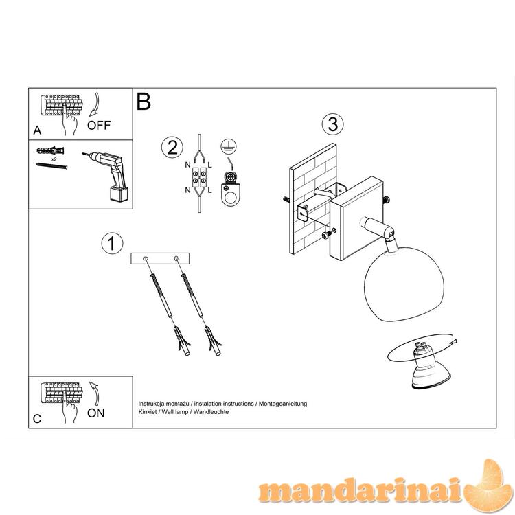 Sieninis šviestuvas Oculare balta 4