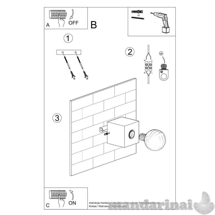 Sieninė lemputė Ariz Natūrali mediena