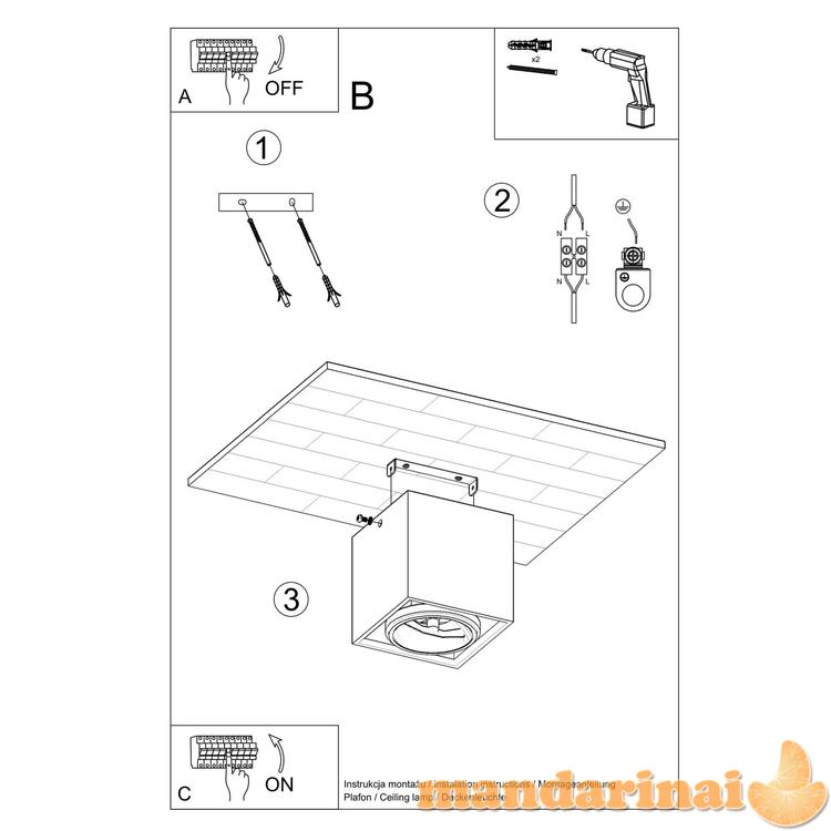 Lubinis šviestuvas Valde betonas
