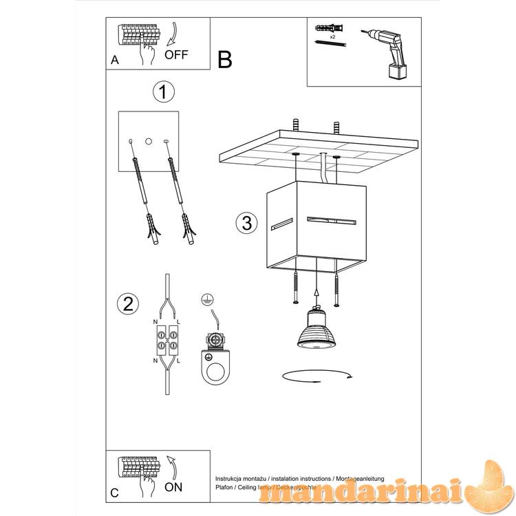 Lubinis šviestuvas lobo pilka