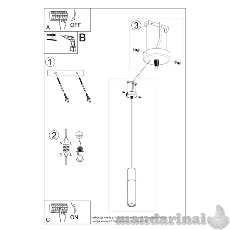 Pakabinama lempa Pablo balta 4