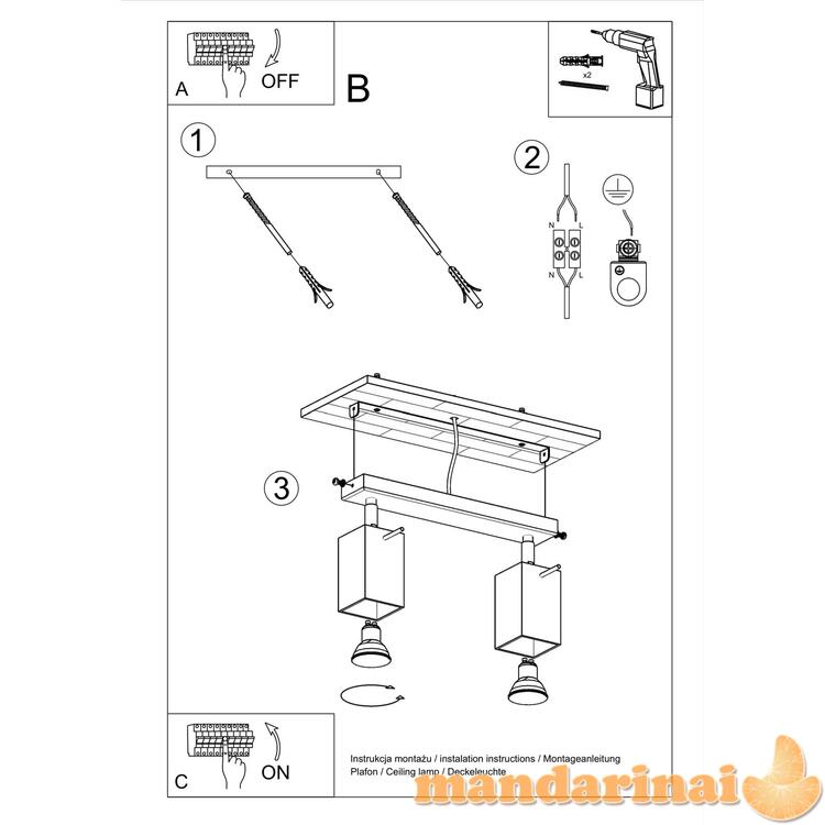 Šviestuvas MERIDA 2 pilkos spalvos