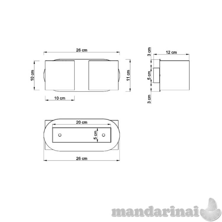 Sieninis šviestuvas Orbis 2 pilka