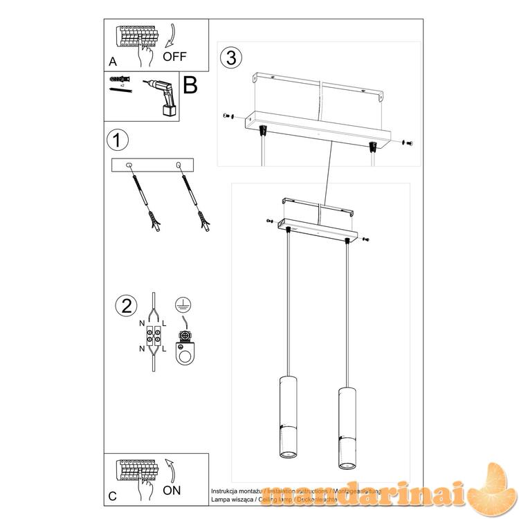 Pakabinama lemputė „Loopez 2“ juoda/auksinė 4