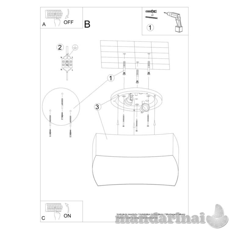 „Šviestuvas Square 1 White“ 6