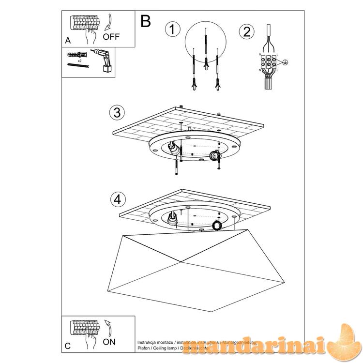 Šviestuvas hexa 35 baltas 4