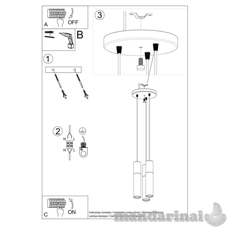 Pakabinama lempa Pablo 3p juoda