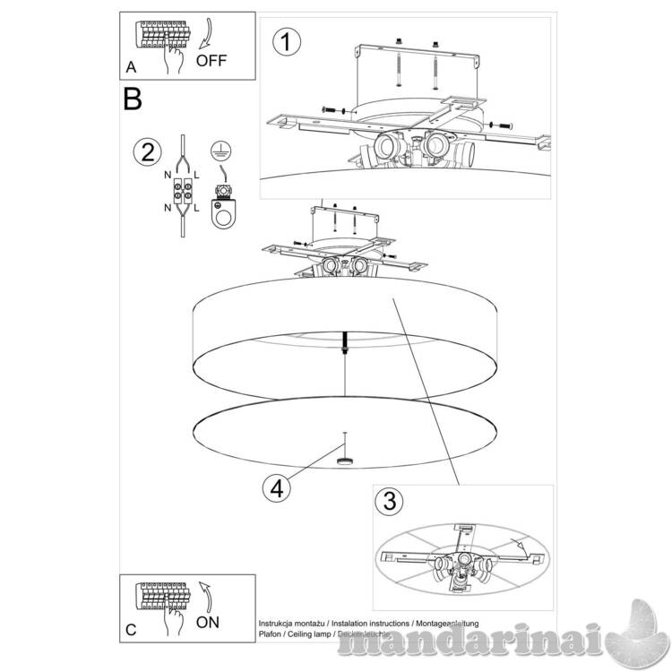 Lubinis šviestuvas SKALA 80 juoda