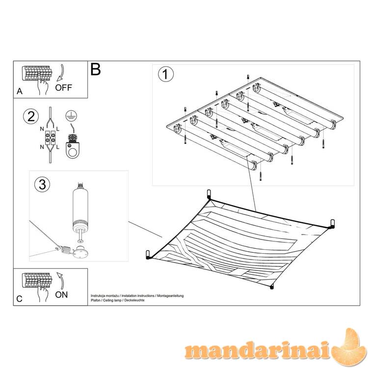 Lubinis šviestuvas luna 4 balta
