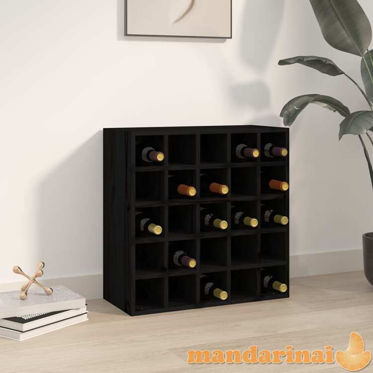 Vyno spintelė, juoda, 56x25x56cm, pušies medienos masyvas