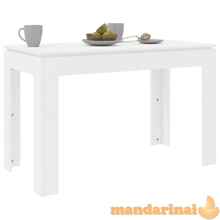 Valgomojo stalas, baltos spalvos, 120x60x76cm, mdp