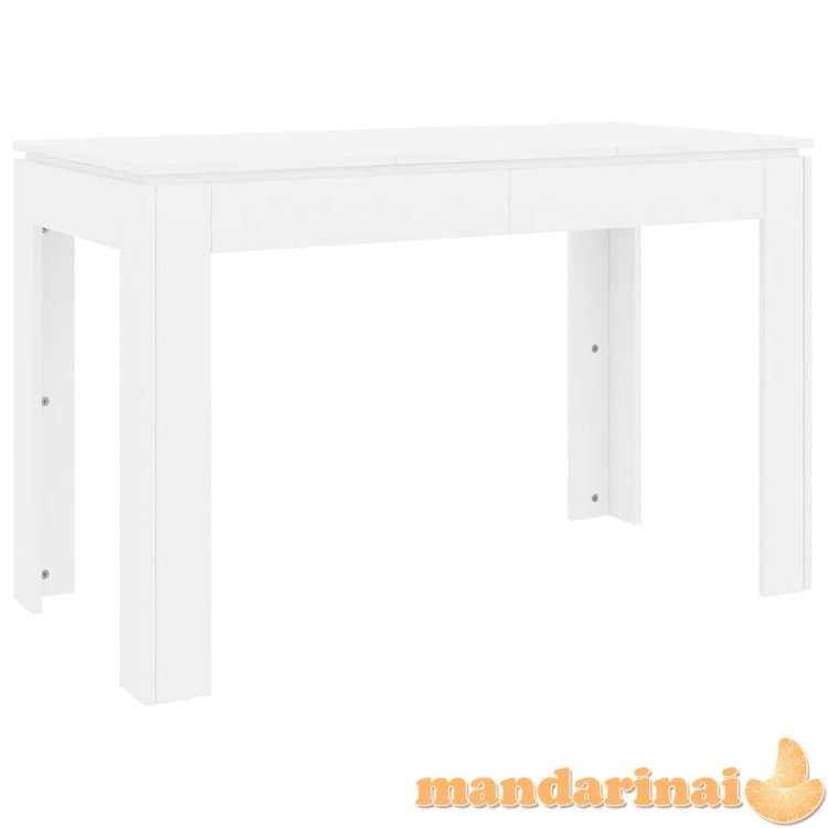 Valgomojo stalas, baltos spalvos, 120x60x76cm, mdp