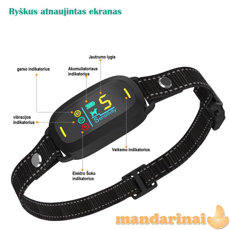 Modernus Anti-lojimo Antkaklis Šunims su LCD Ekranu