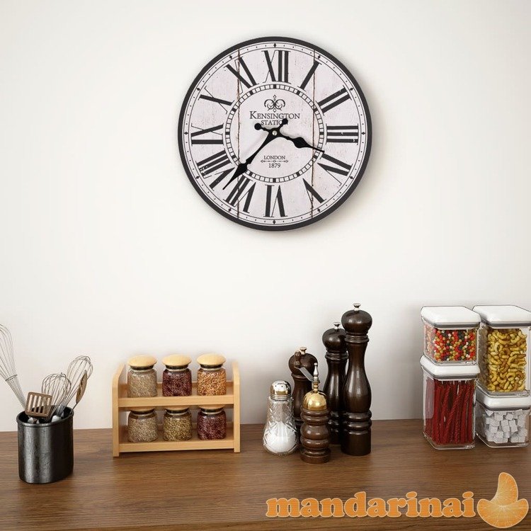 Sieninis laikrodis virtuvei, 30cm, vintažinio dizaino, londonas