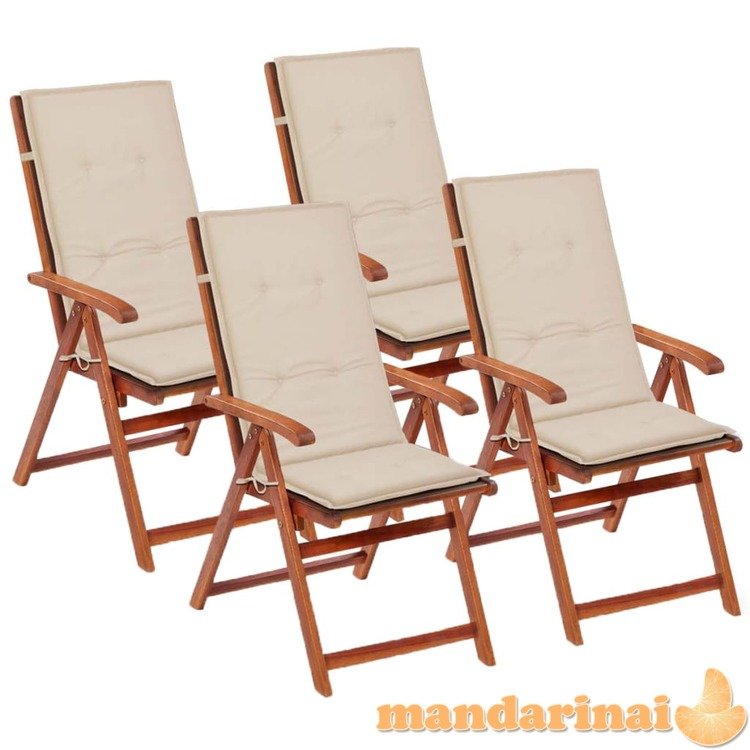 Sodo kėdės pagalvėlės, 4vnt., kreminės sp., 120x50x3cm