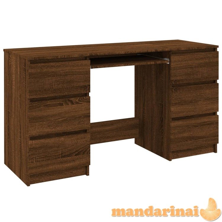 Rašomasis stalas, rudas ąžuolo, 140x50x77cm, apdirbta mediena