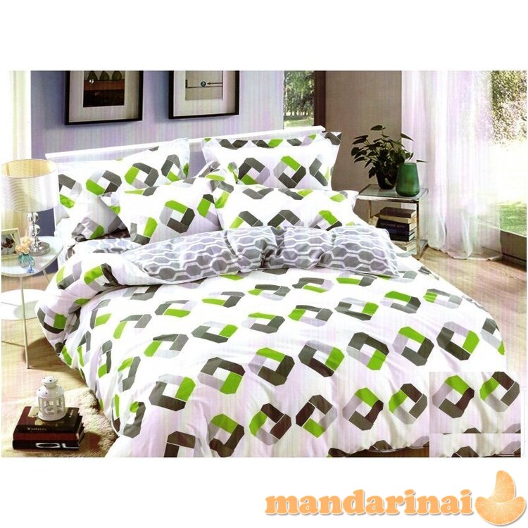 Trijų dalių dvipusis patalynės komplektas "Gaivos Rombas", 200x220 cm