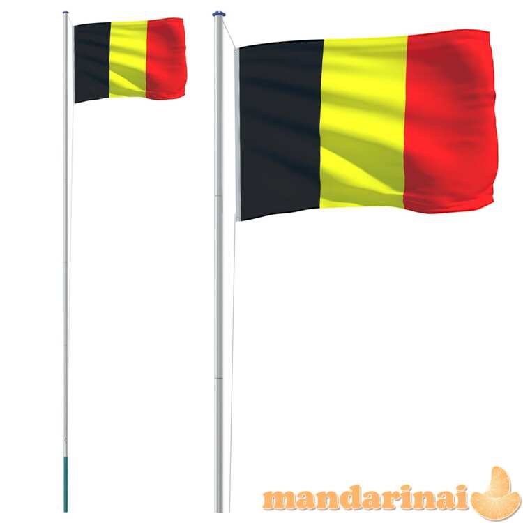 Belgijos vėliava su stiebu, aliuminis, 6,23m
