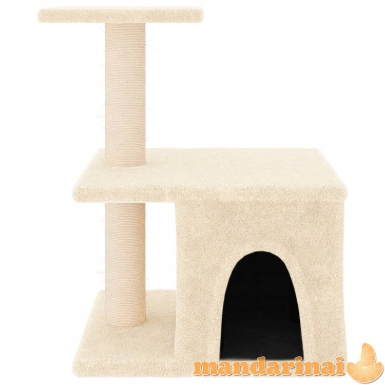 Draskyklė katėms su stovais iš sizalio, kreminės spalvos, 48cm