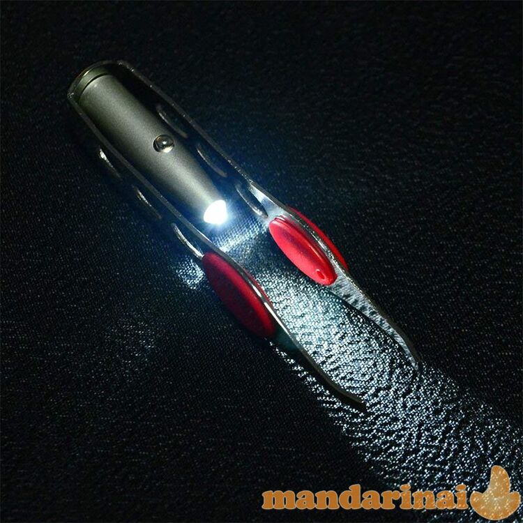 Antakių korekcijos įrankis - pincetas su LED lempute!