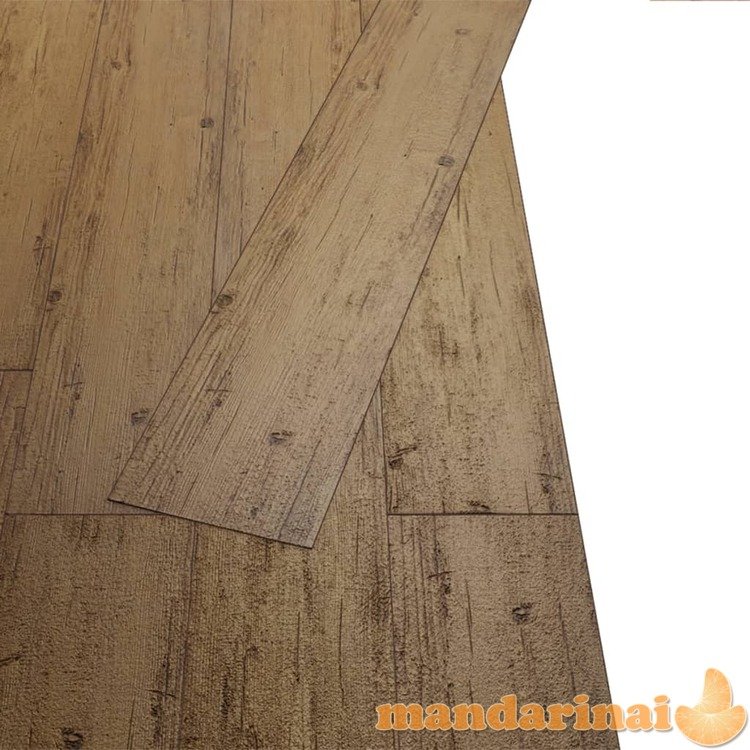 Pvc grindų plokštės, prilipdomos, 36vnt, 5,02m², 2 mm, riešutm.