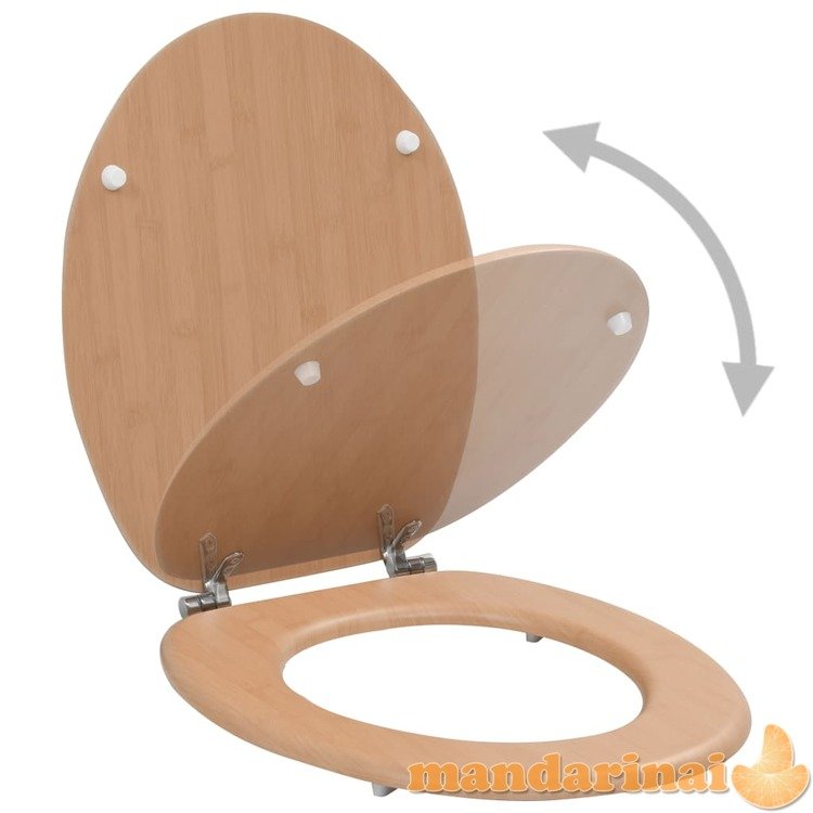 Klozeto sėdynė su dangčiu, mdf, bambuko dizaino