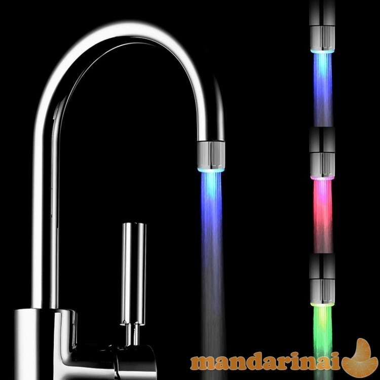 Šviečiantis pagal vandens temperatūrą čiaupo antgalis