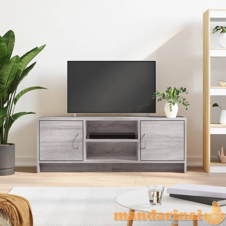 Televizoriaus spintelė, pilka ąžuolo, 102x30x37,5cm, mediena