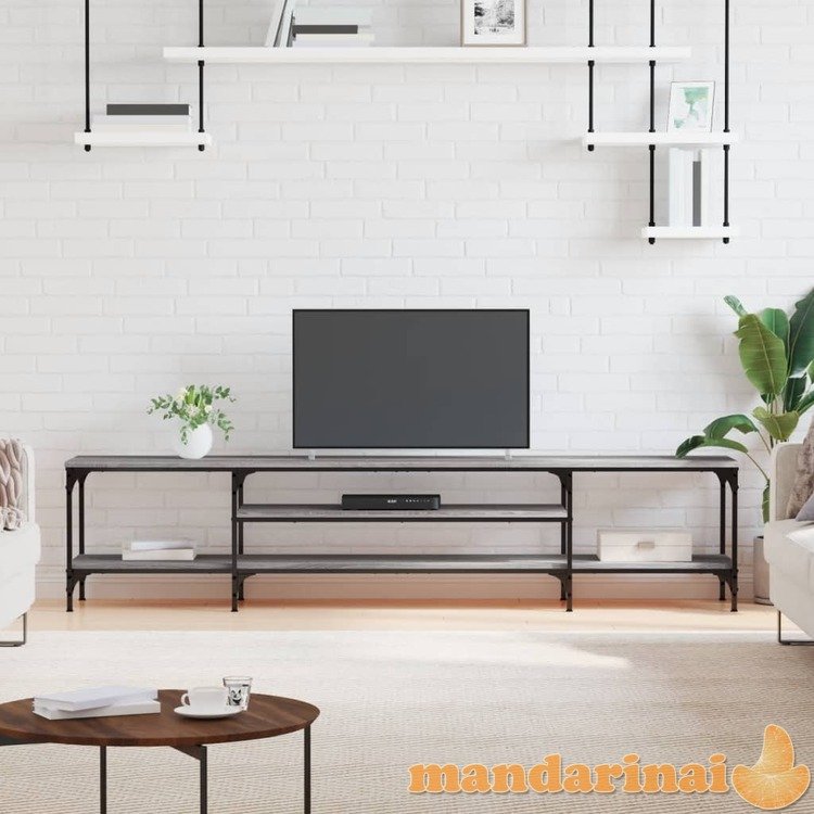 Televizoriaus spintelė, pilka, 201x35x45cm, mediena ir geležis