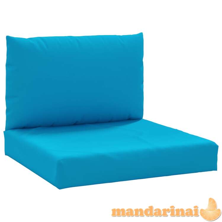 Pagalvėlės sofai iš palečių, 2vnt., šviesiai mėlynos, audinys