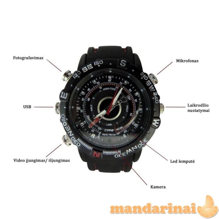 Rankos laikrodis- šnipo vaizdo kamera 8GB