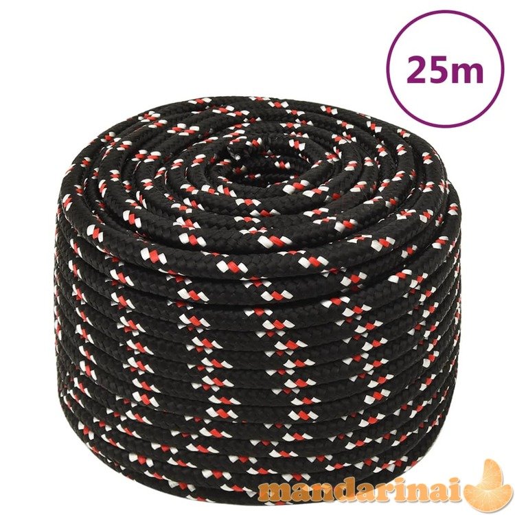 Valties virvė, juodos spalvos, 12mm, 25m, polipropilenas