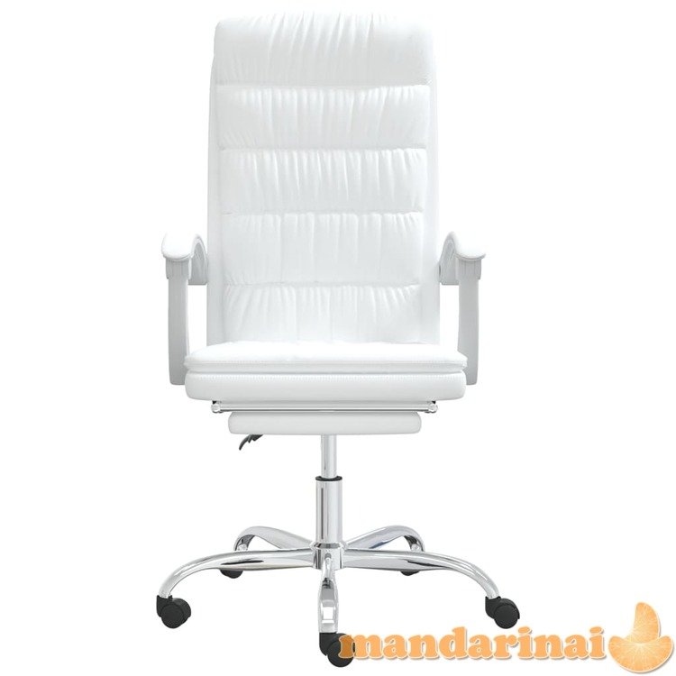 Atlošiama biuro kėdė, baltos spalvos, dirbtinė oda