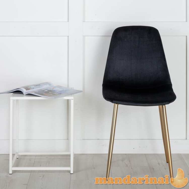 Venture home valgomojo kėdės polar, 2vnt., juodos/žalvario, aksomas