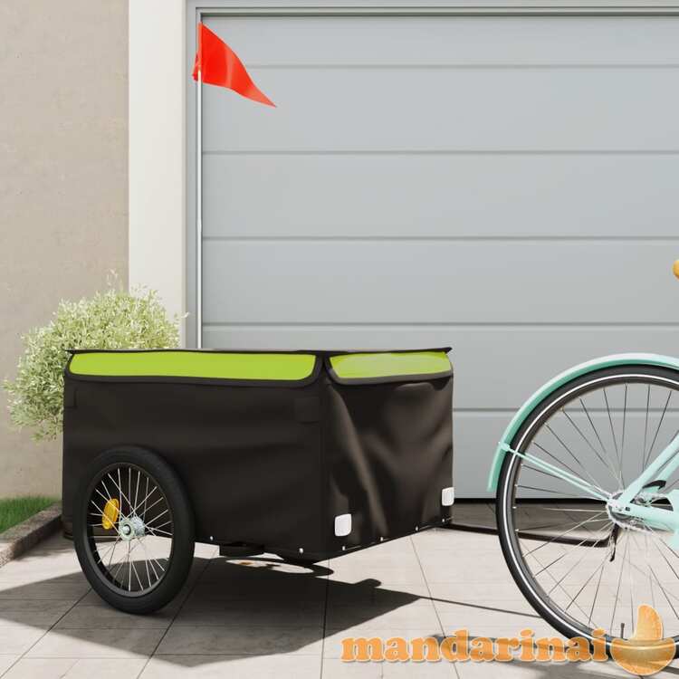 Krovininė dviračio priekaba, juoda ir žalia, 45kg, geležis
