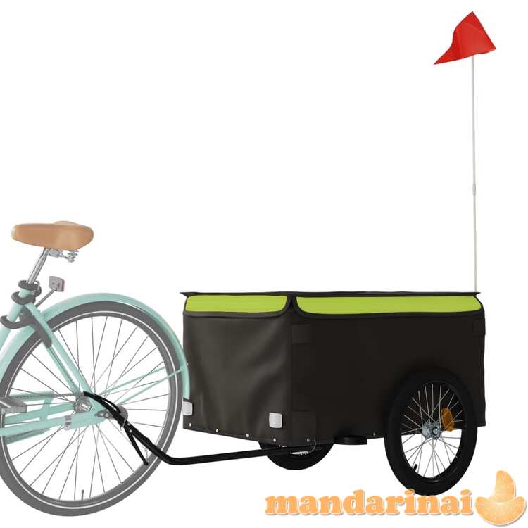 Krovininė dviračio priekaba, juoda ir žalia, 45kg, geležis