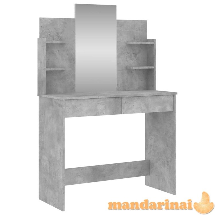 Kosmetinis staliukas su veidrodžiu, betono pilkas, 96x39x142cm