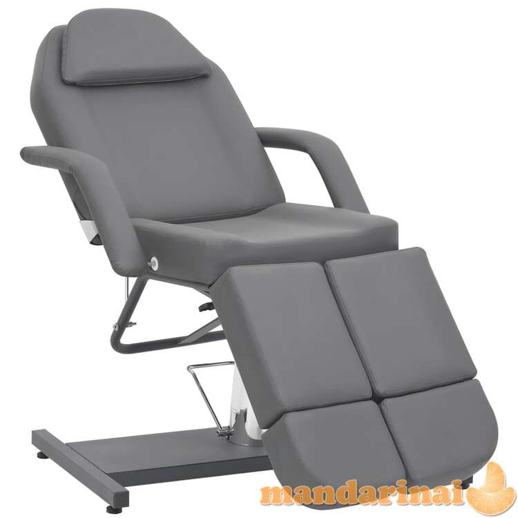Kosmetologinė kėdė, pilkos spalvos, 180x62x78cm, dirbtinė oda