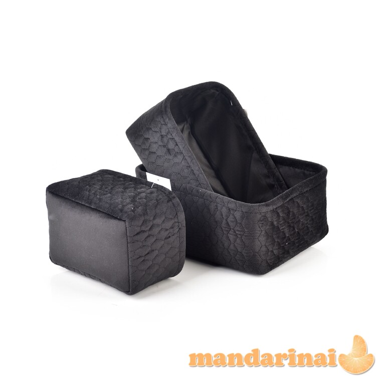 „Sara Black Set 3“ krepšeliai L27x20xh11cm, M24x17xh11cm, S20x14xh10cm 1