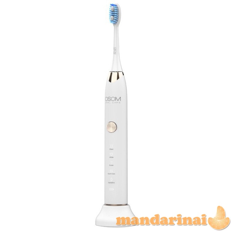 Įkraunamas, elektrinis, garsinis dantų šepetėlis, baltas 