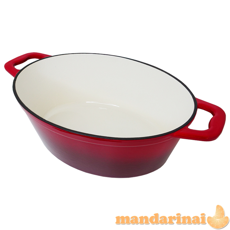 Ovalus emaliuotas ketaus puodas 