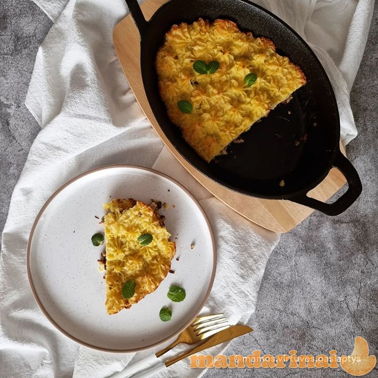 Ketaus kepimo indas su mediniu padėklu Zyle 