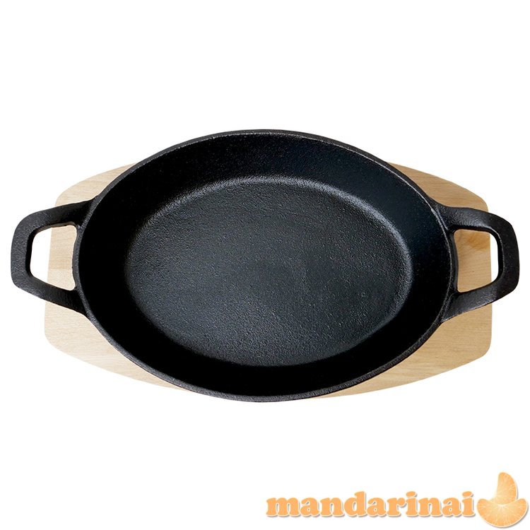 Ketaus kepimo indas su mediniu padėklu Zyle 