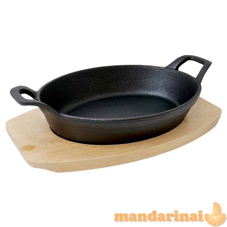 Ketaus kepimo indas su mediniu padėklu Zyle 