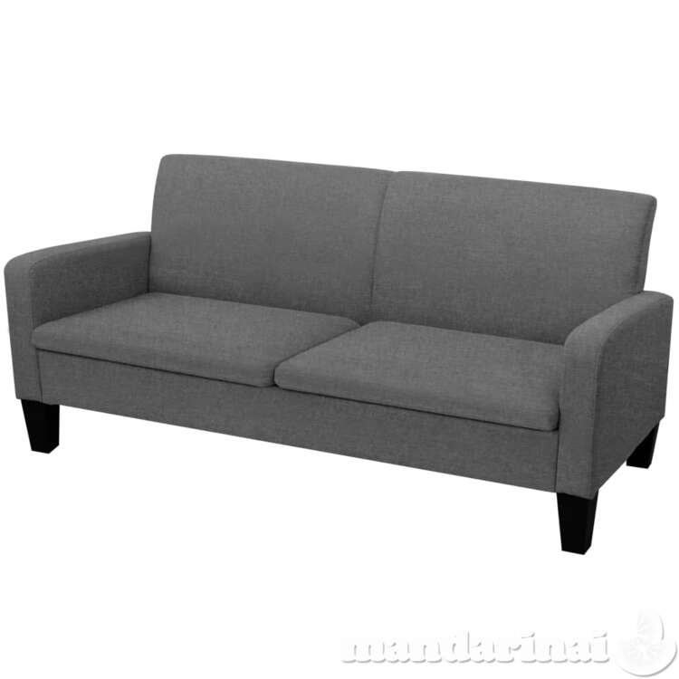 Trivietė sofa, 180x65x76, tamsiai pilka